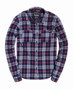 Superdry Lumberjack Női Ing Fehér/Rózsaszín/Sötétkék | HFWQK7549